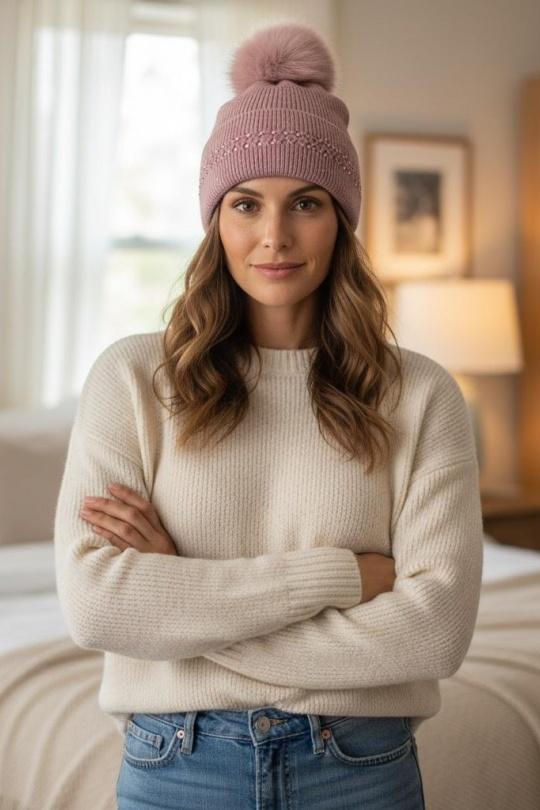 Bonnets Accessoires Rose pâle AHJ FASHION BONNET HB7610 Efashion Paris