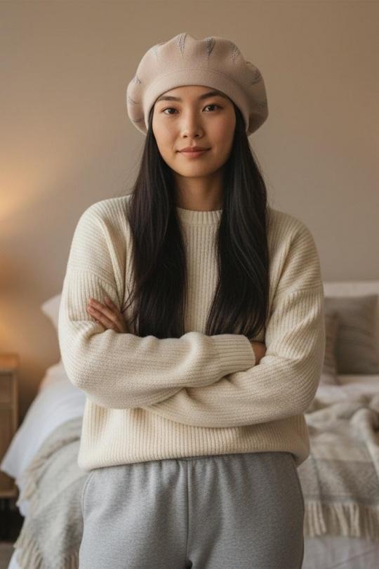 Bonnets Accessoires Beige AHJ FASHION BONNET HB7615 Efashion Paris