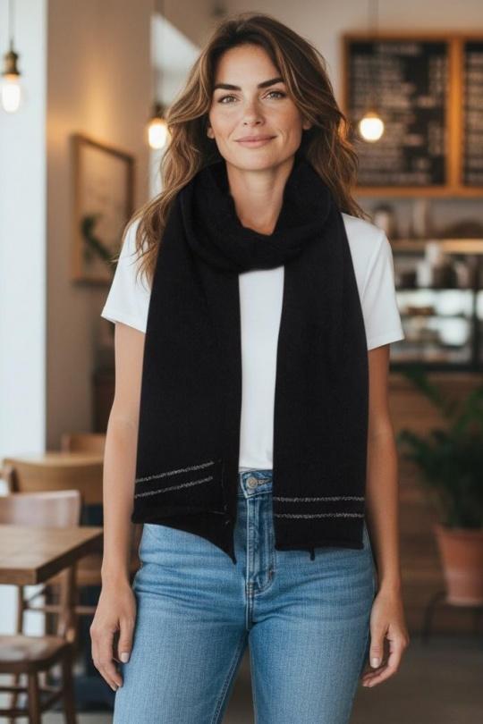 Écharpes Accessoires Taupe AHJ FASHION ECHARPE CACHEMIRE 12A03 Efashion Paris