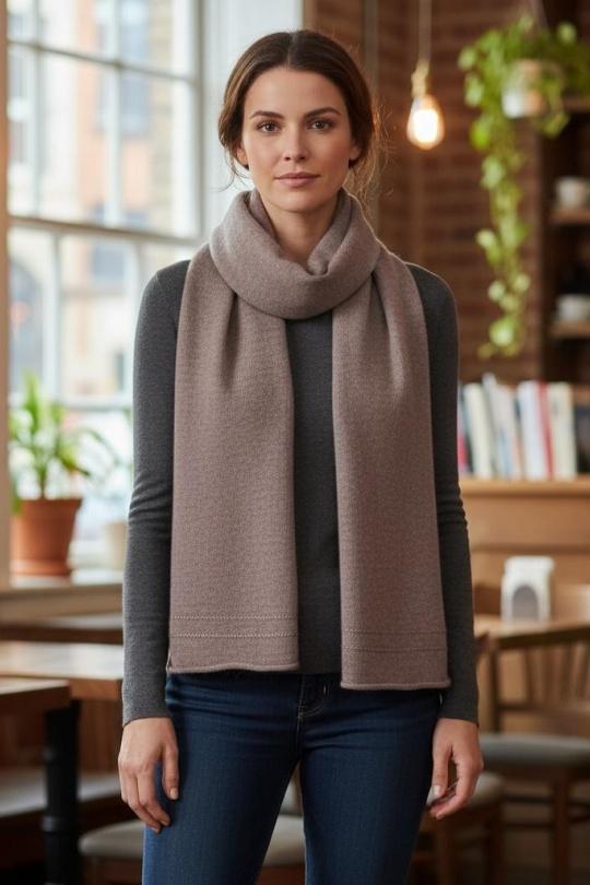 Écharpes Accessoires Taupe AHJ FASHION ECHARPE CACHEMIRE 12A03 Efashion Paris