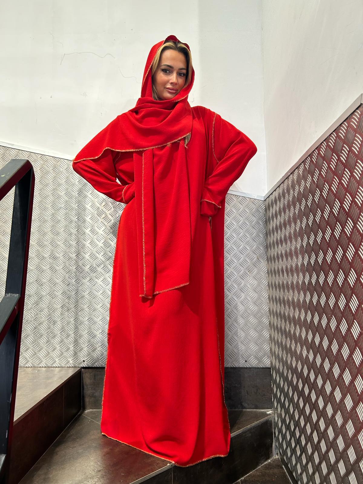 Abaya Femme Rouge AHJ FASHION HJA-242902 #c Efashion Paris