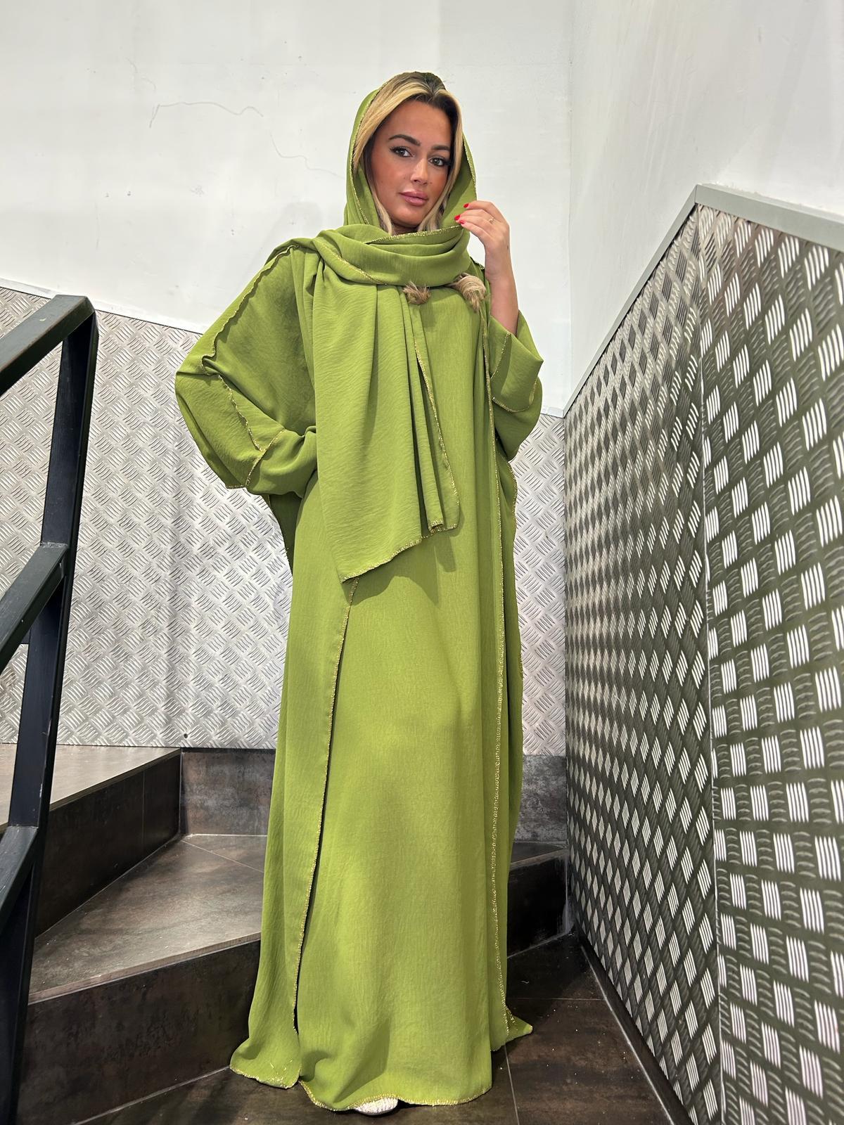 Abaya Femme Vert pomme AHJ FASHION HJA-242908 #c Efashion Paris