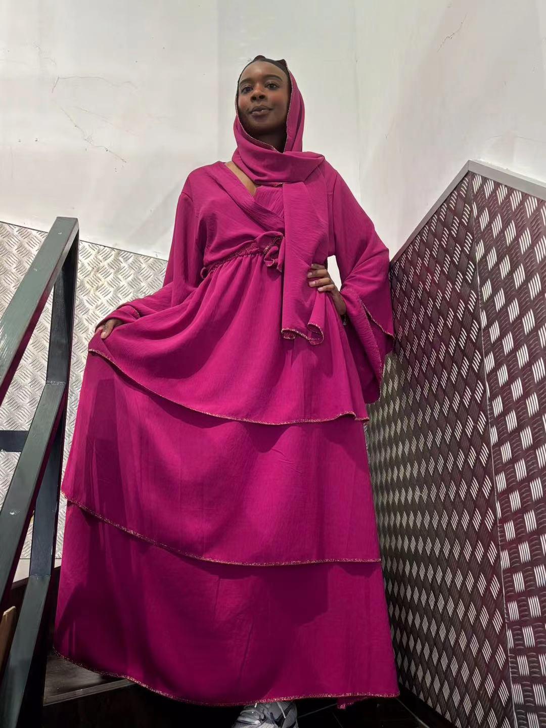 Abaya Femme Mauve AHJ FASHION HJA-245009 #c Efashion Paris