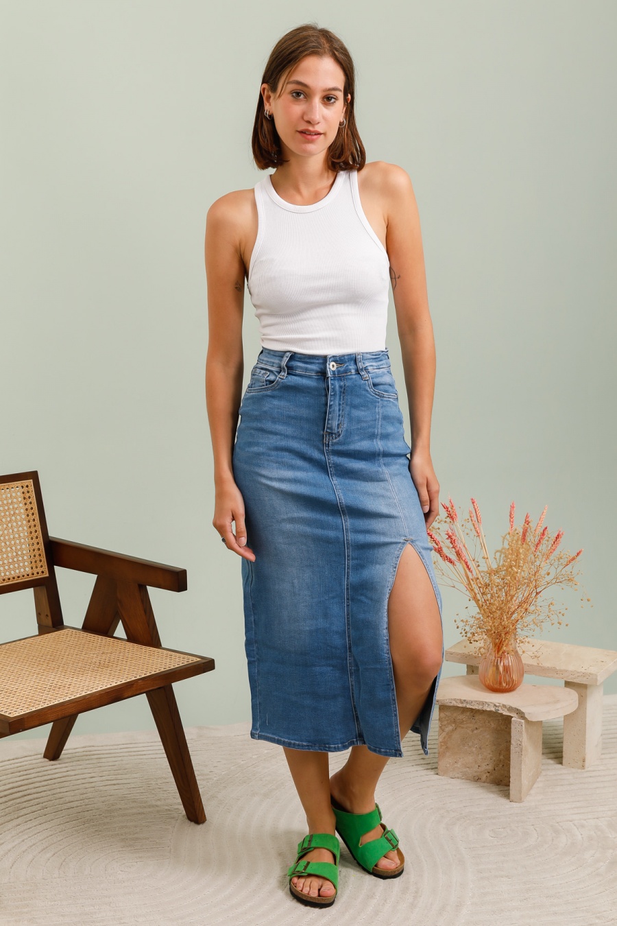 Jupes Femme Jean FANNY MODE 3685 #c Efashion Paris