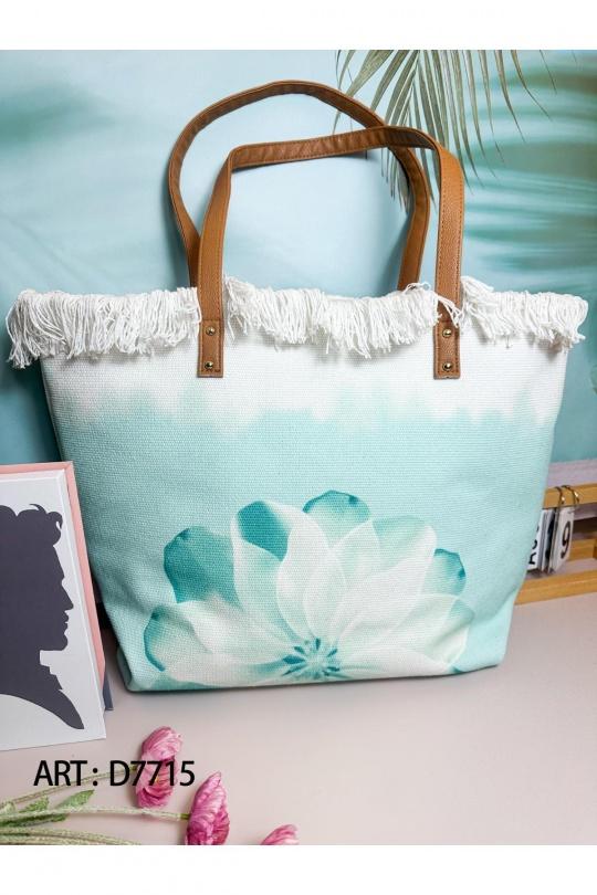 Cabas Maroquinerie Vert d eau CICI MOD EF7715 Efashion Paris
