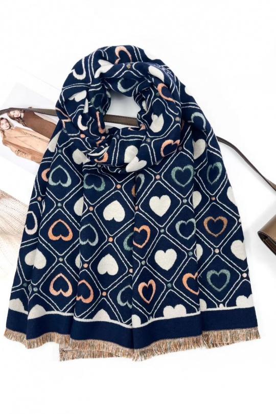 Scarves Accessories Navy blue CICI MOD 251563 Efashion Paris