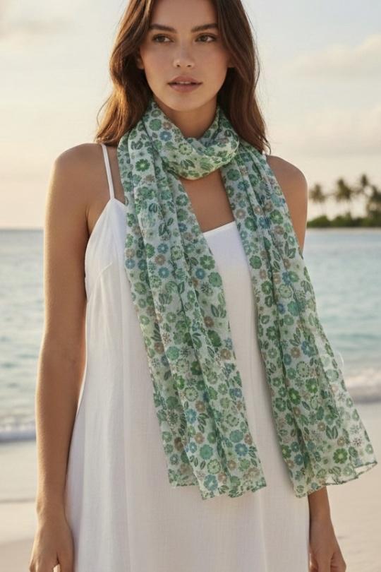 Foulards Accessoires Vert CICI MOD F263048 Efashion Paris