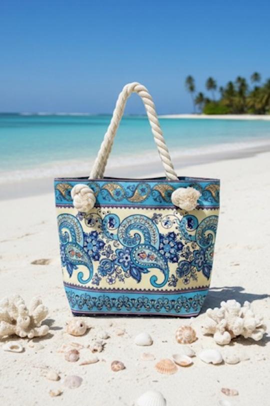 Cabas Maroquinerie Bleu CICI MOD X581-6 Efashion Paris