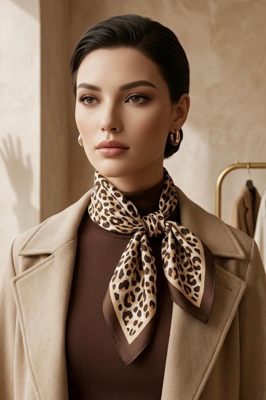 Foulards Accessoires Marron CICI MOD F264004 Efashion Paris