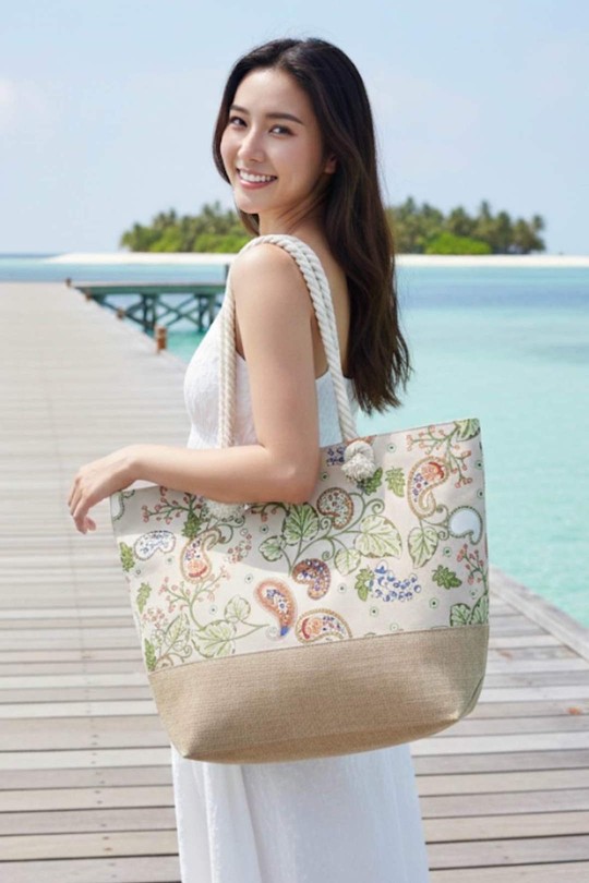 Cabas Maroquinerie Beige CICI MOD EF7779 Efashion Paris