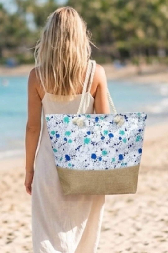 Cabas Maroquinerie Bleu CICI MOD EF7774 Efashion Paris