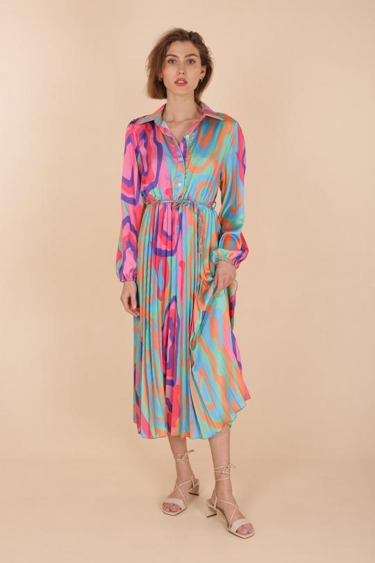 Robes mi-longues Femme Vert Loriane 22062S Efashion Paris