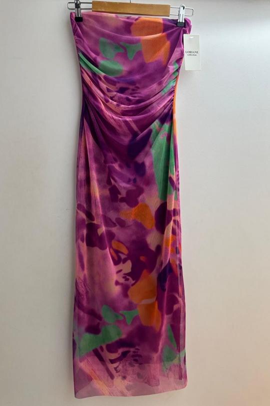 Robes mi-longues Femme Mauve Loriane 6132E Efashion Paris