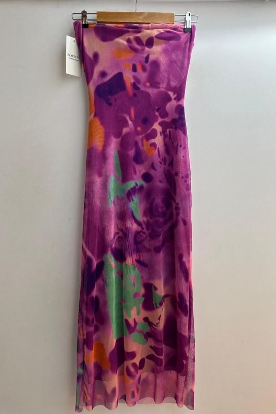 Robes mi-longues Femme Mauve Loriane 6132E Efashion Paris