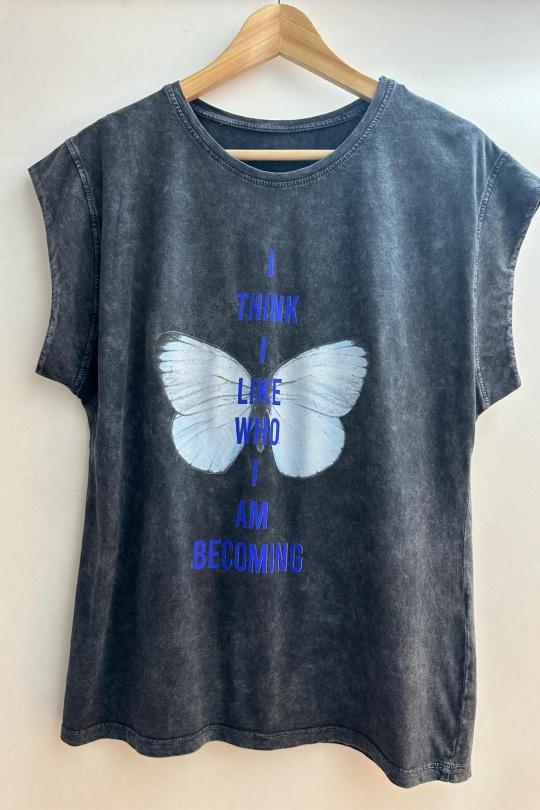 T-shirts Femme Bleu Loriane 1209 Efashion Paris