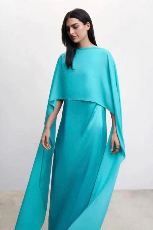 Robes longues Femme Vert pomme Loriane 10306 Efashion Paris