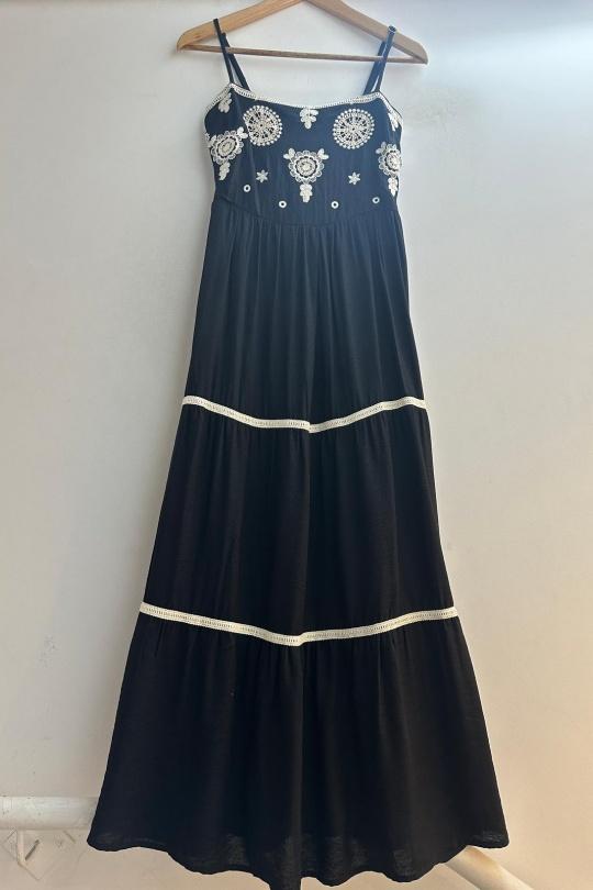 Robes longues Femme Noir Loriane 6013 Efashion Paris