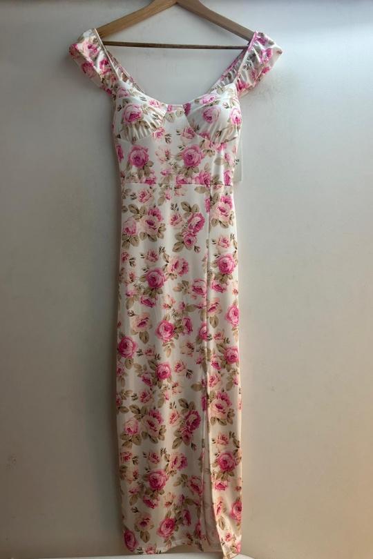 Robes longues Femme Blanc Loriane 6602F Efashion Paris