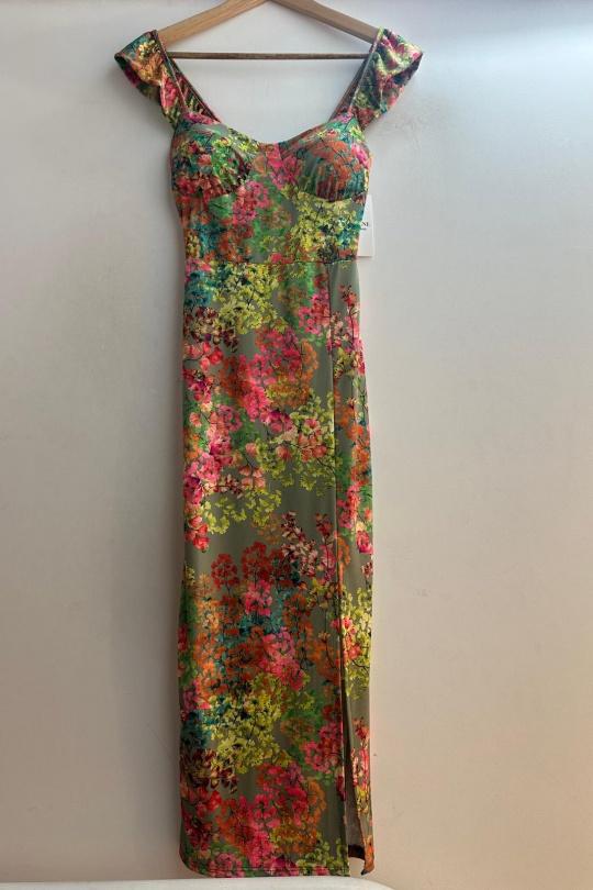 Robes longues Femme Kaki Loriane 6602FC Efashion Paris