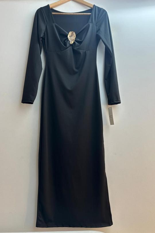 Robes mi-longues Femme Noir Loriane 7427 Efashion Paris
