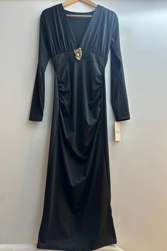 Vestidos a media pierna Mujer Black Loriane 7422 Efashion Paris
