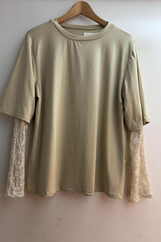 T-shirts Femme Beige Loriane 10588 Efashion Paris