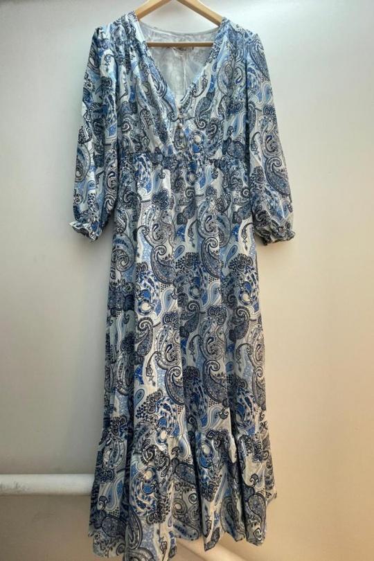 Robes longues Femme Bleu Loriane 21938 Efashion Paris