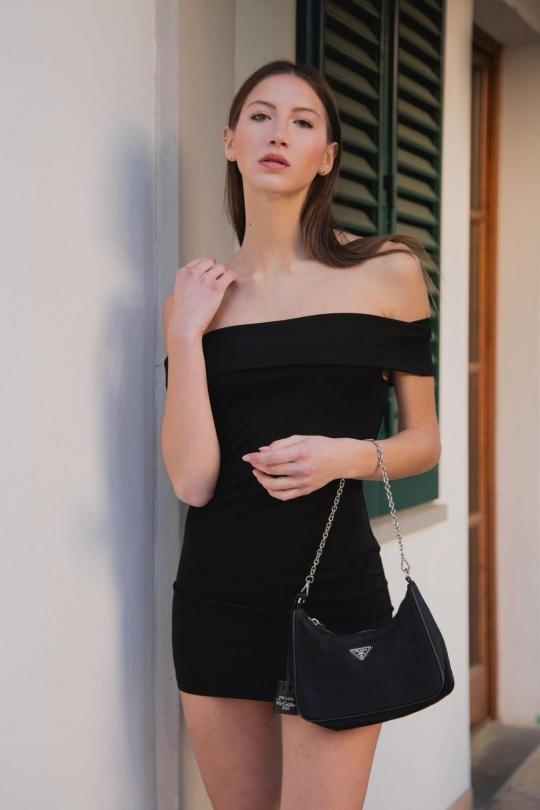 Robes courtes Femme Noir Loriane 14798 Efashion Paris