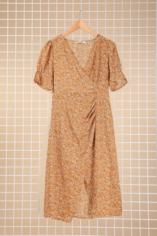 Midi dresses Women Yellow Loriane 9228 Efashion Paris