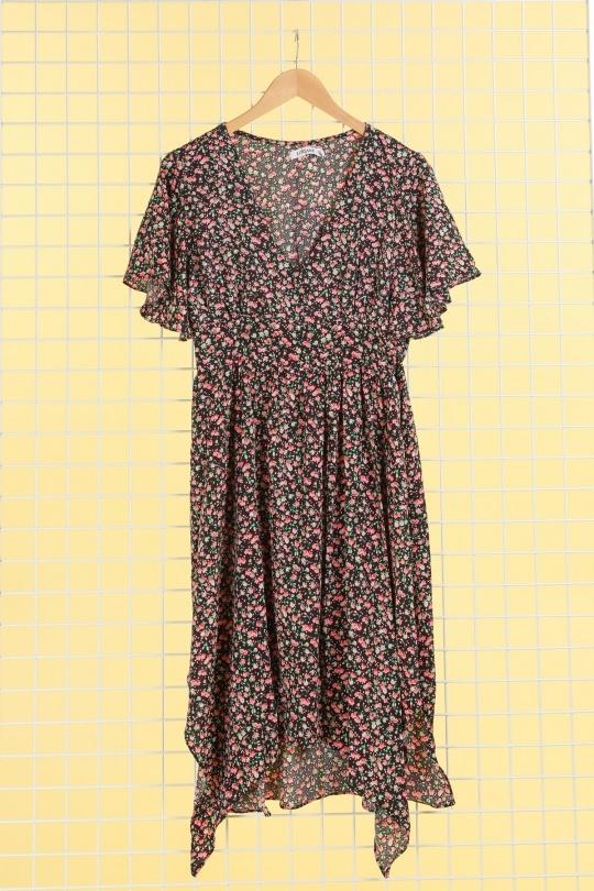 Robes mi-longues Femme Noir Loriane 9026 Efashion Paris