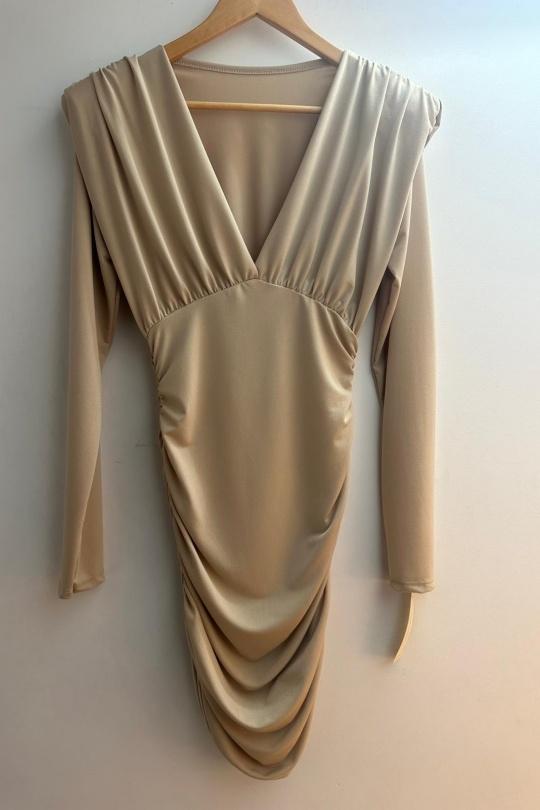 Robes courtes Femme Beige Loriane 5989 Efashion Paris