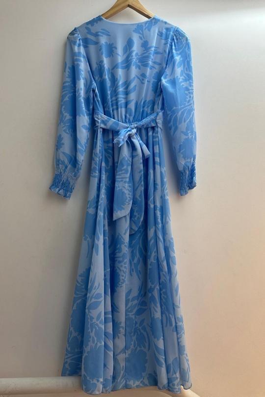 Robes mi-longues Femme Bleu Loriane 9463 Efashion Paris