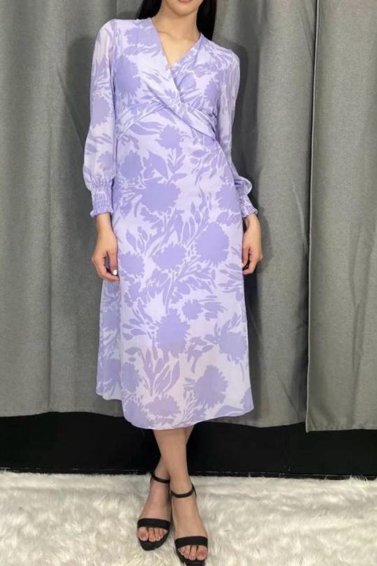 Robes mi-longues Femme Bleu Loriane 9463 Efashion Paris