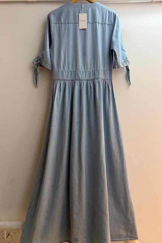 Robes longues Femme Bleu Loriane 17002 Efashion Paris