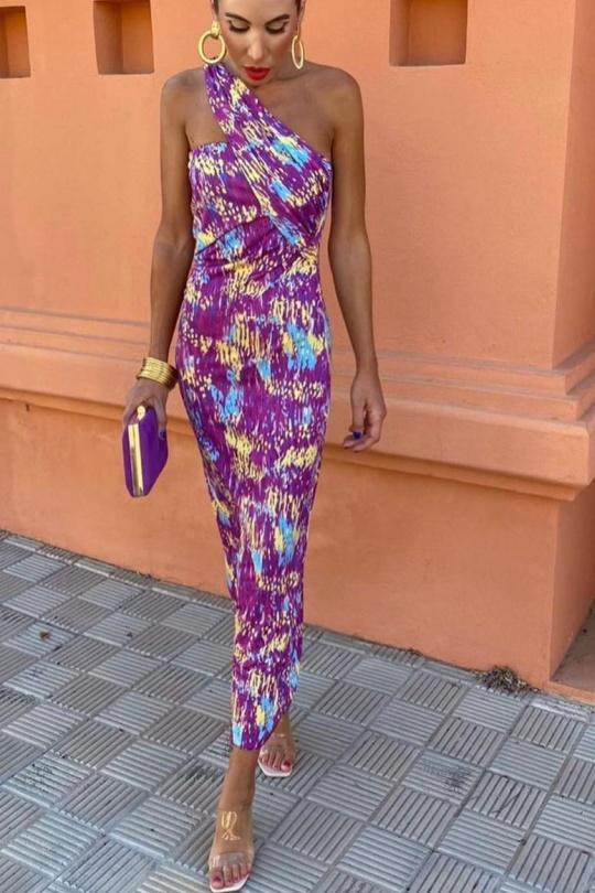 Robes longues Femme Mauve Loriane 10320 Efashion Paris