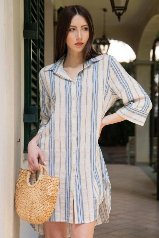 Short dresses Women Blue Loriane 15426 Efashion Paris