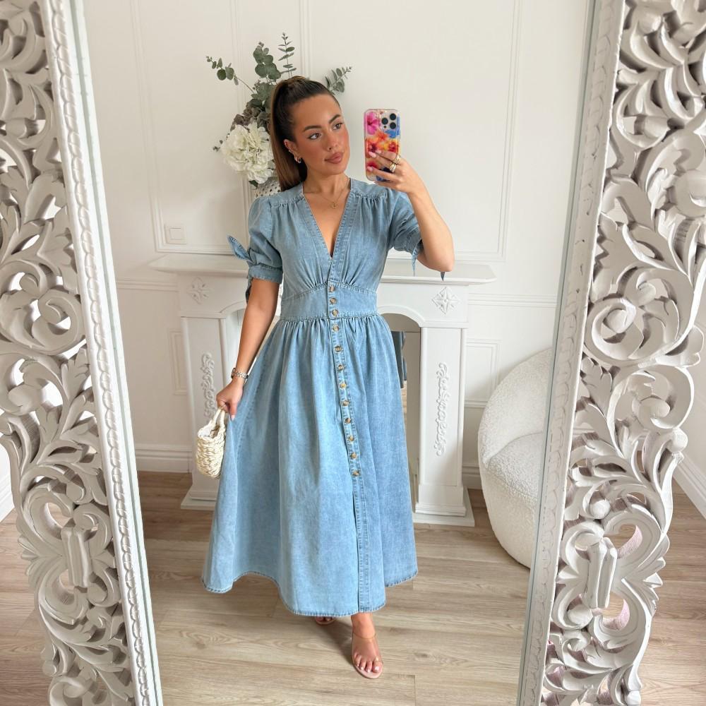 Robes longues Femme Bleu Loriane 17002 #c Efashion Paris