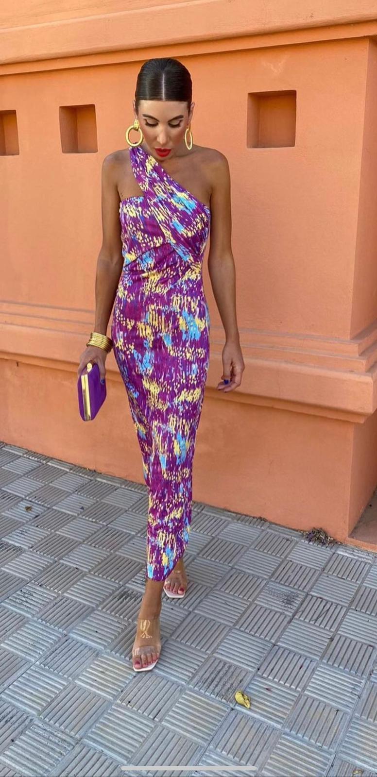 Robes longues Femme Mauve Loriane 10320 #c Efashion Paris