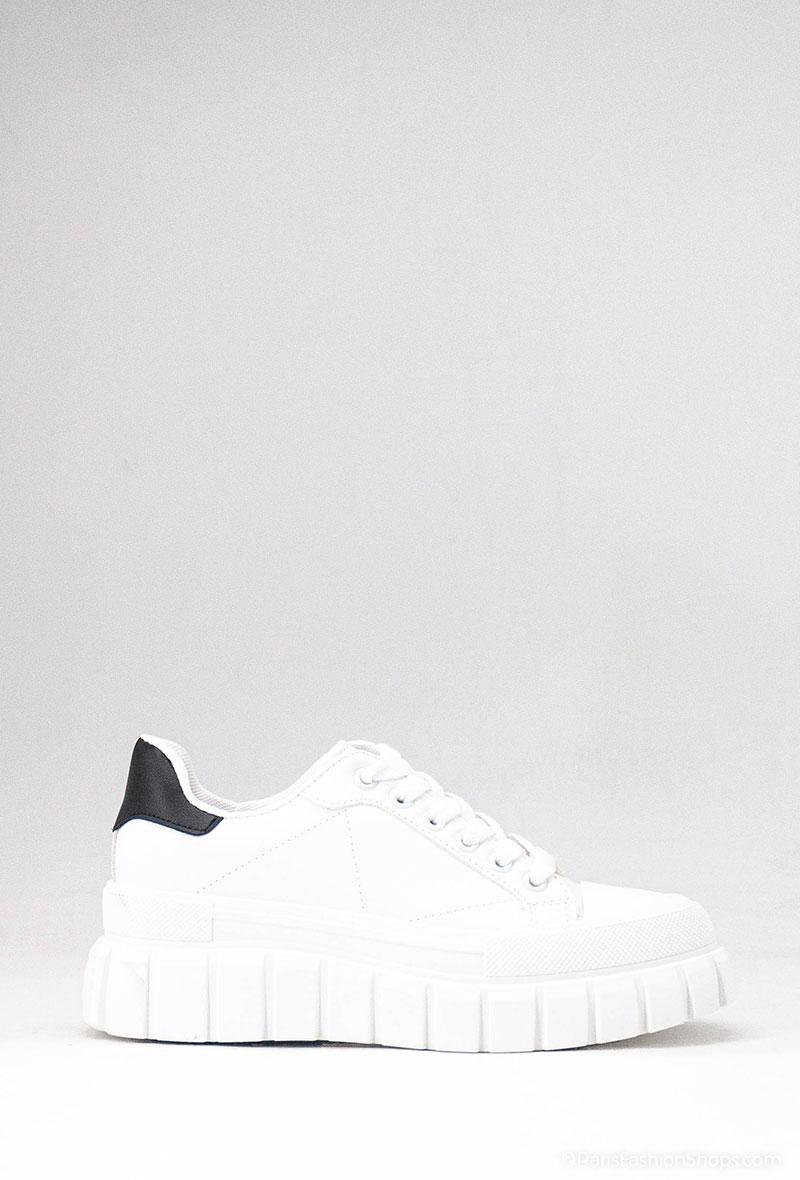 Baskets Chaussures Blanc/noir SUREDELLE KS-007 #c Efashion Paris