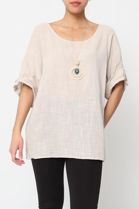 T-shirts Donna Beige Miss Azur PEH001924 Efashion Paris