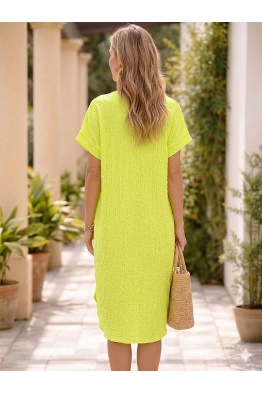 Robes mi-longues Femme Rose Miss Azur EFP8701 Efashion Paris