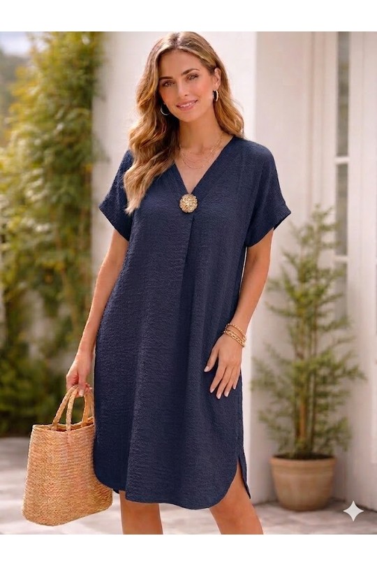 Robes mi-longues Femme Rose Miss Azur EFP8701 Efashion Paris