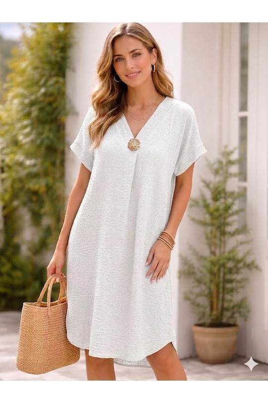 Robes mi-longues Femme Rose Miss Azur EFP8701 Efashion Paris