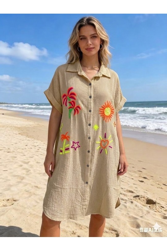 Robes mi-longues Femme Blanc Miss Azur efp25117 Efashion Paris