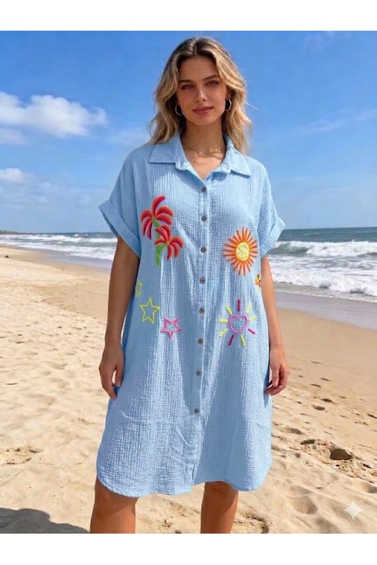 Robes mi-longues Femme Blanc Miss Azur efp25117 Efashion Paris