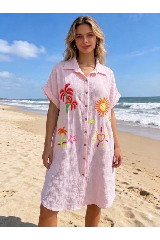 Robes mi-longues Femme Blanc Miss Azur efp25117 Efashion Paris