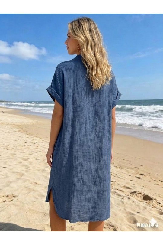 Robes mi-longues Femme Blanc Miss Azur efp25117 Efashion Paris