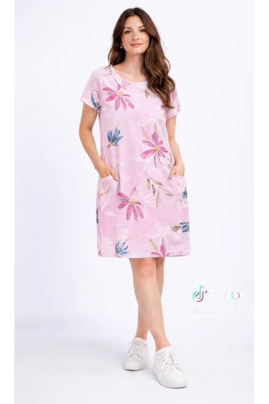 Robes courtes Femme Jaune Miss Azur efp0122 Efashion Paris