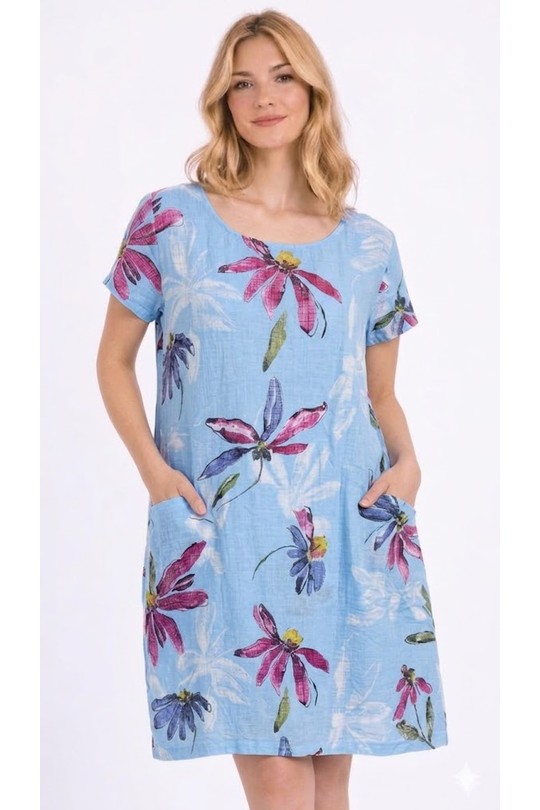 Robes courtes Femme Jaune Miss Azur efp0122 Efashion Paris