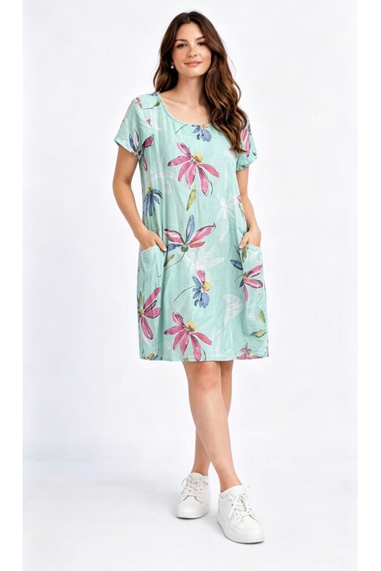 Robes courtes Femme Jaune Miss Azur efp0122 Efashion Paris